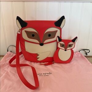 Kate Spade New York Blaze a Trail fox crossbody bag and coin pouch